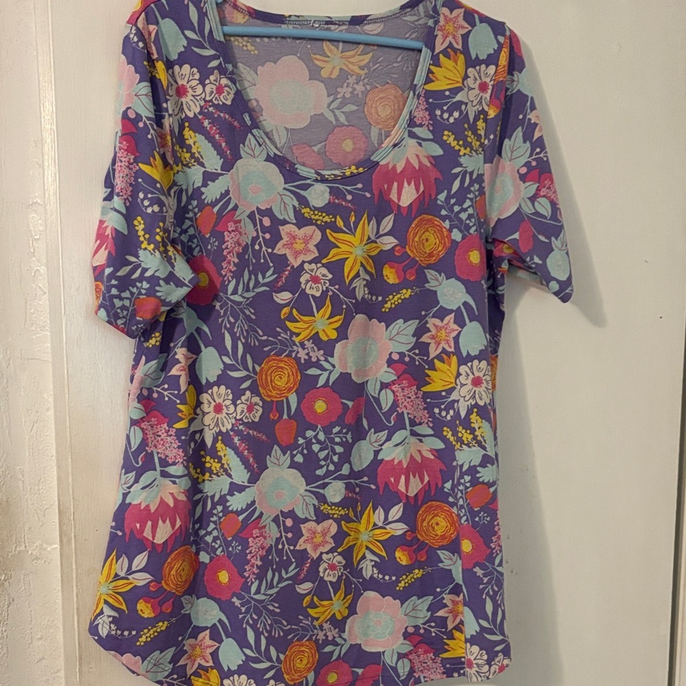 Floral Print Women's Top - Purple